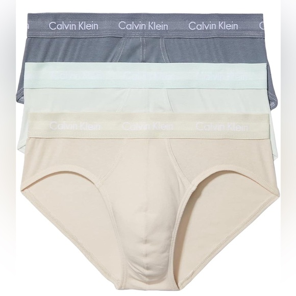 NEW Calvin Klein 3 Pack of Men’s Underwear Briefs (Grey / Beige) - Picture 1 of 7